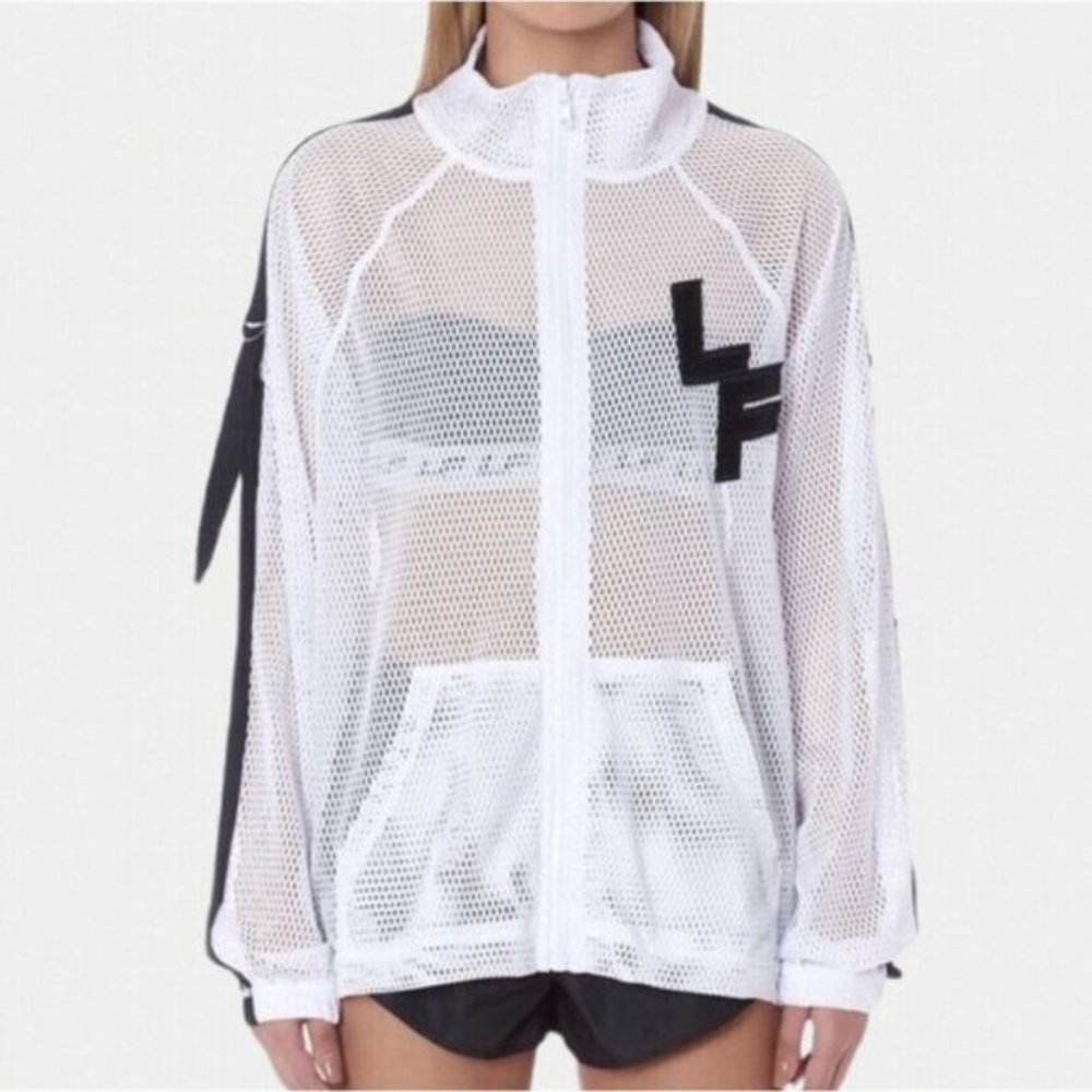 NEW LF The Brand Sheer Mesh Zip Up Track Jacket S